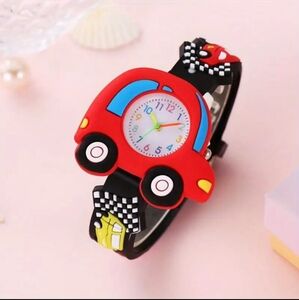 Racing Car Silicon Quartz Watch Red on Black Ages 3 - 14
